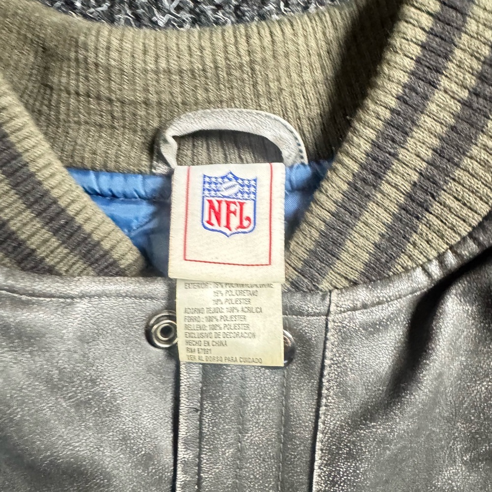 Denver Broncos Womens XL 16/18 NFL Faux Leather Bomber Jacket Embroidered - Picture 8 of 13